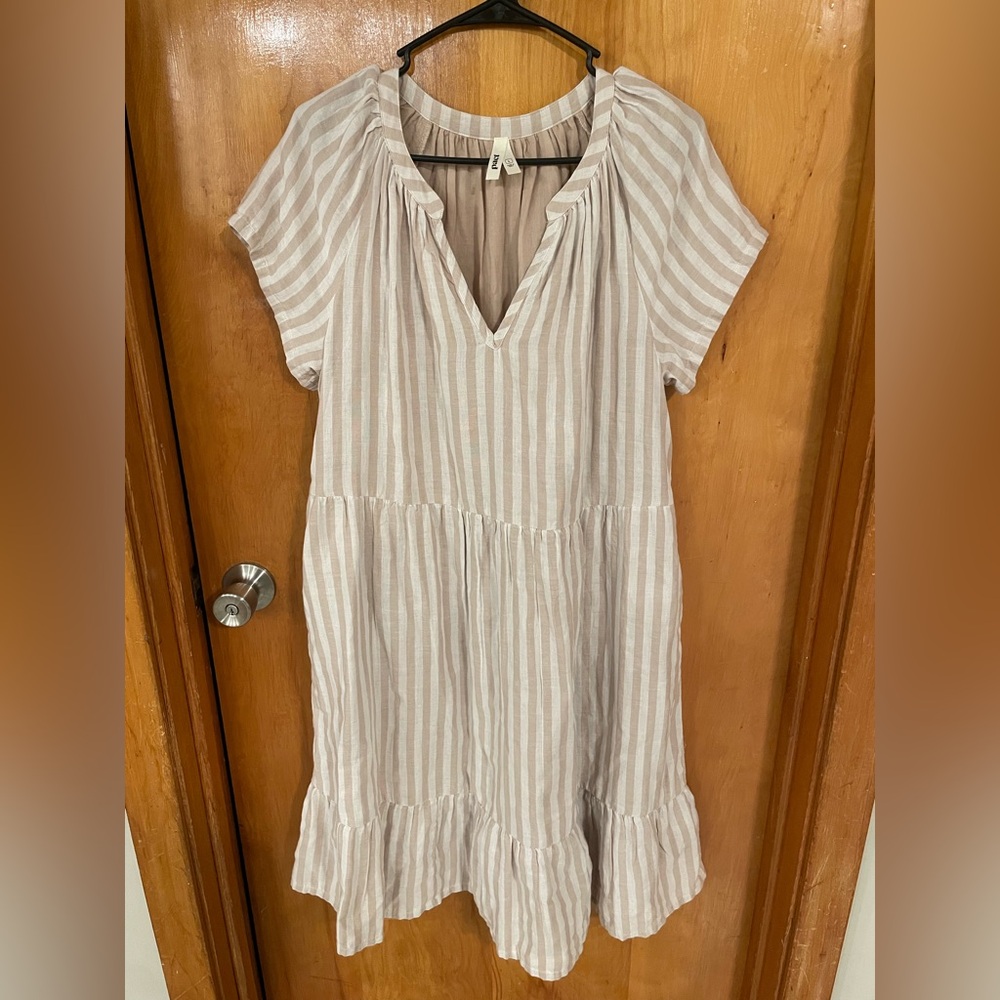 Pact Organic Coastal Double Gauze Throw-And-Go Dress in Rockport Stripe - Picture 4 of 7
